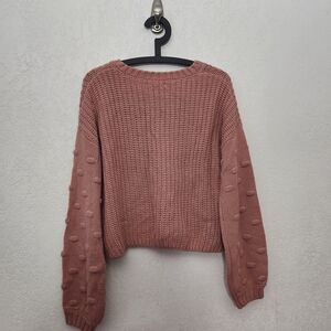 moon & madison Textured Knit Sweater in Dusty Rose